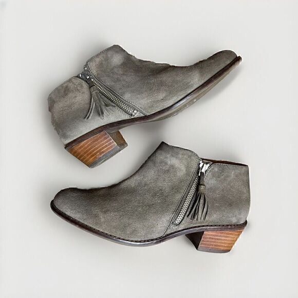 Vionic Serena Booties Womens Shyanne Suede Ankle Boots sz 8 in Greige - Picture 1 of 10